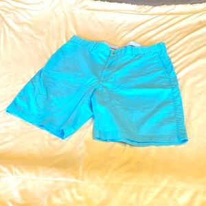 NWT Peter Millar Mens Soft Touch Robin’s Egg Blue Twill Shorts 36, Inseam 8”